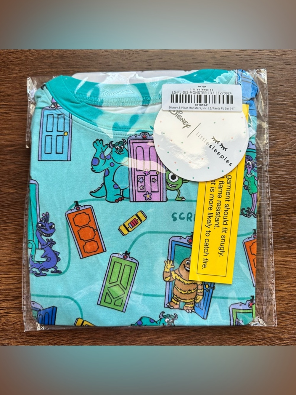 Little Sleepies Disney Monsters Inc. Scream Team Two Piece PJ Set 4T